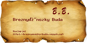 Breznyánszky Buda névjegykártya